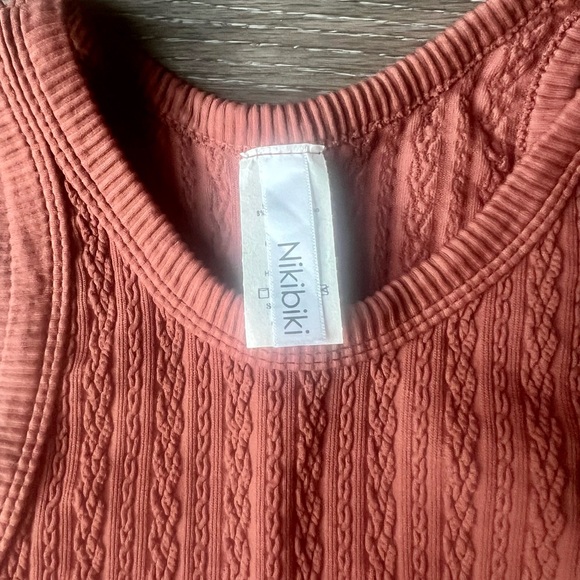 Nikibiki Vintage Cable Knit High Neck Crop Top - Picture 3 of 4